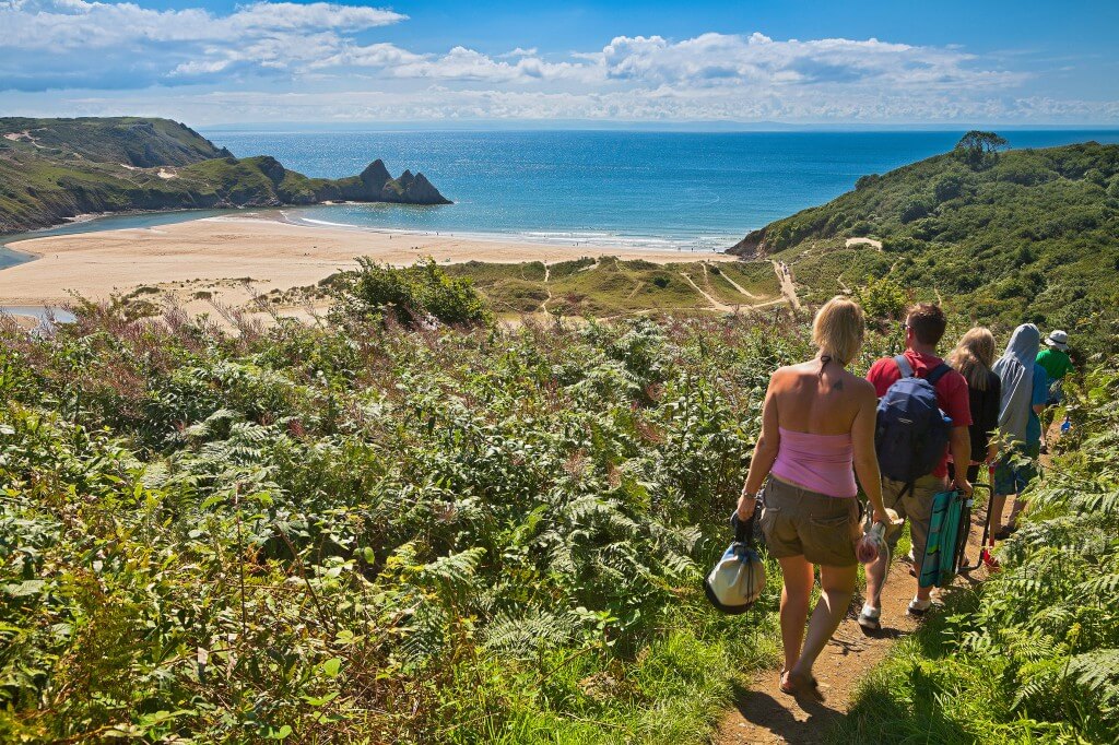 View from path leading to Three Cliffs Bay